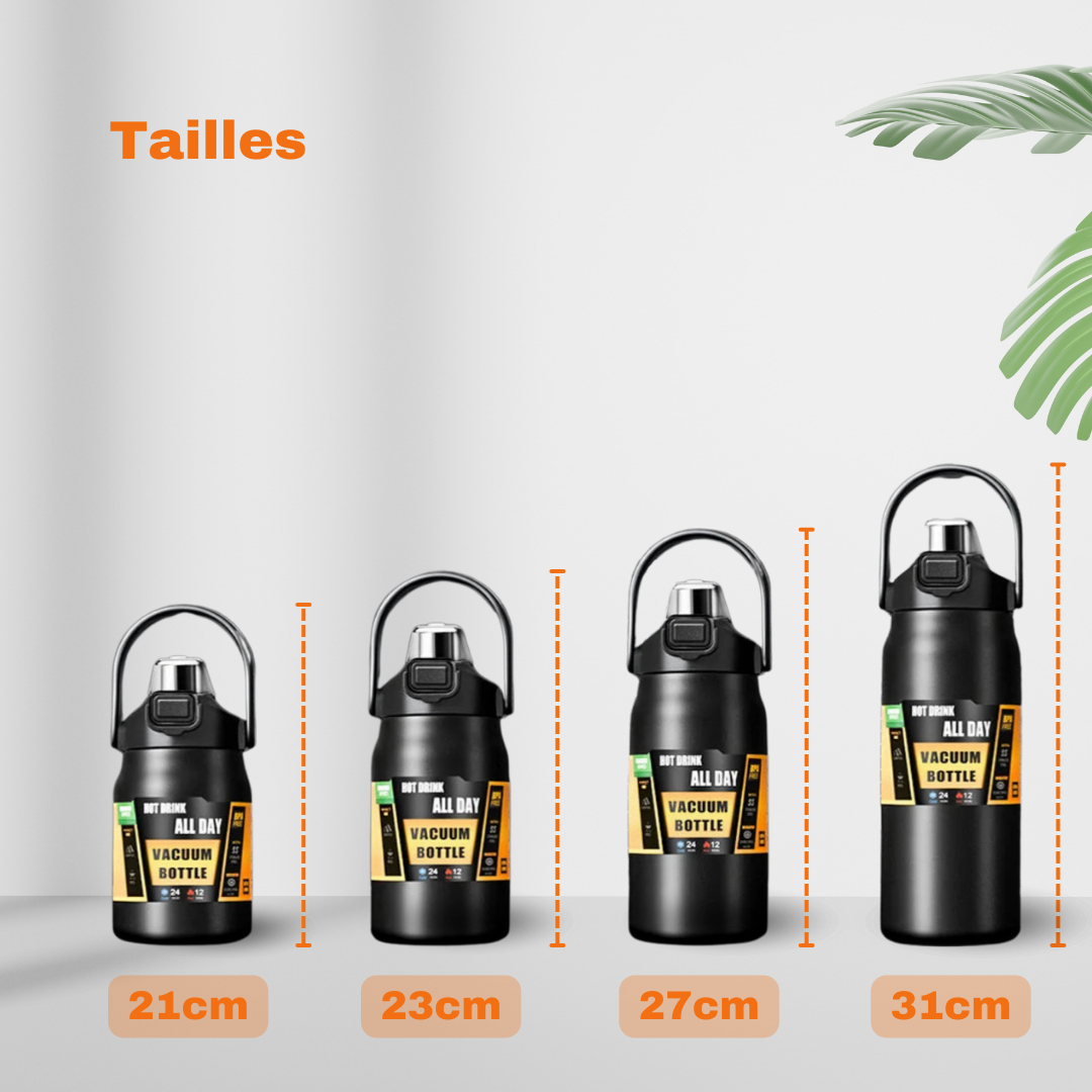 Présentation des différentes tailles de la Hydra Max, de 21 cm à 31 cm.